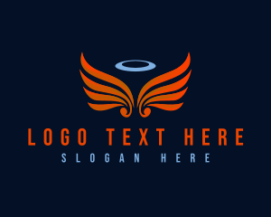 Heaven - Angel Halo Wings logo design