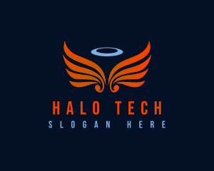 Angel Halo Wings logo design