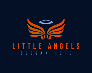 Angel Halo Wings logo design