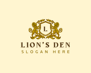 Shield Lion Crest logo design