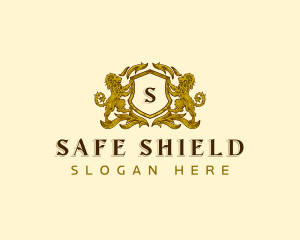 Shield Lion Crest logo design