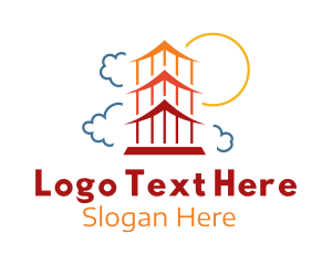 Thai - Asian Pagoda Temple logo design