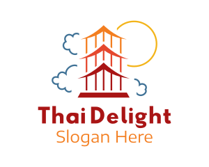 Thailand - Asian Pagoda Temple logo design