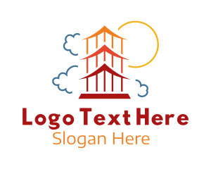 Tibetan - Asian Pagoda Temple logo design