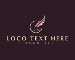 Poet - Quill Writing Pen logo design