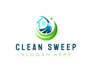 Mop - Cleaning Mop Broom logo design