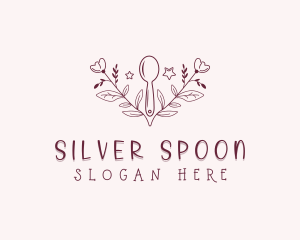 Flower Baking Spoon logo design