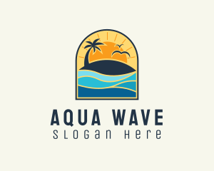 Tropical Beach Resort logo design