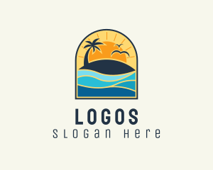 Seaside - Tropical Beach Resort logo design