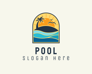 Palm Tree - Tropical Beach Resort logo design