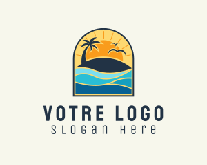 Aquarium - Tropical Beach Resort logo design