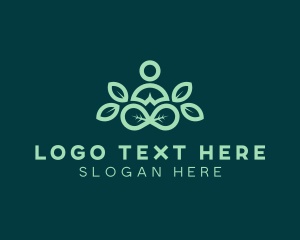 Stretch - Leaf Yoga Meditation logo design