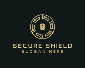 Cryptocurrency Insurance Coin logo design
