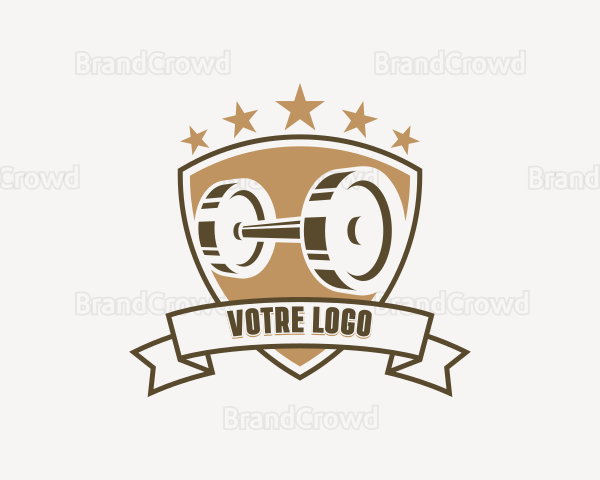 Workout Gym Barbell Logo