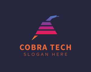 Cobra - Coiled Snake Gradient logo design