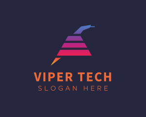 Viper - Coiled Snake Gradient logo design