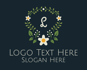 Yoga - Daisy Floral Wreath logo design