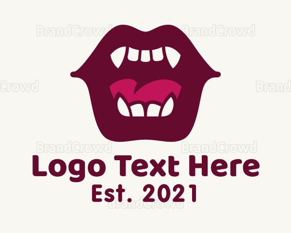 Vampire Mouth Fangs Logo