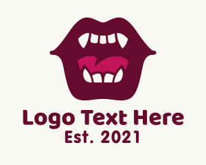 Spooky - Vampire Mouth Fangs logo design