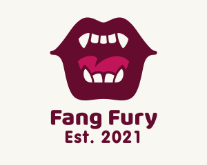 Vampire Mouth Fangs logo design