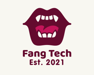 Vampire Mouth Fangs logo design