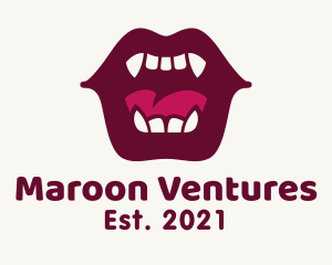 Vampire Mouth Fangs logo design