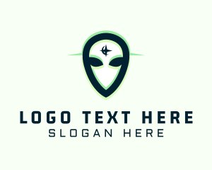 Extraterrestrial - Alien Gaming Glitch logo design