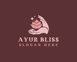 Ayurveda - Sparkling Lotus Spa Hands logo design