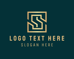 Venture Capital - Golden Fintech Letter S logo design