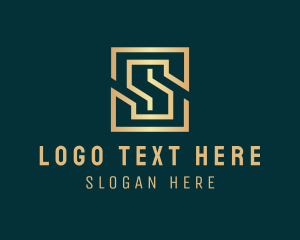 Asset Management - Golden Fintech Letter S logo design