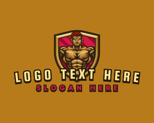 Exercise - Muscular Man Gym Trainer logo design