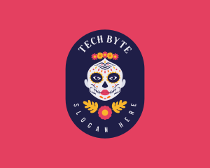Mexican Catrina Skull Logo