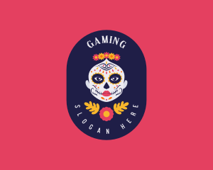 Mexican Catrina Skull Logo