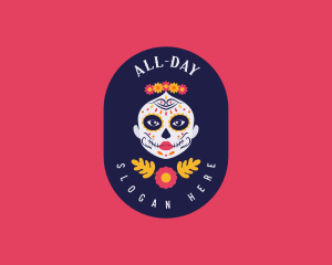 La Catrina - Mexican Catrina Skull logo design