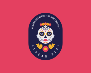 Halloween - Mexican Catrina Skull logo design