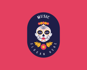 Cultural - Mexican Catrina Skull logo design