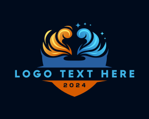 Heater - Burning Cold Flame Temperature logo design