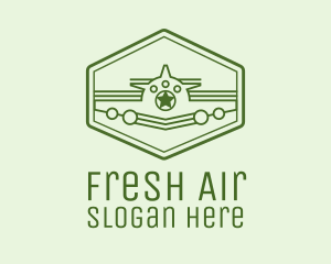 Green Monoline  Plane logo design