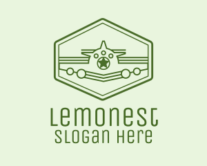 Transport - Green Monoline  Plane logo design