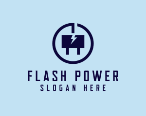 Lightning Electric Plug logo design