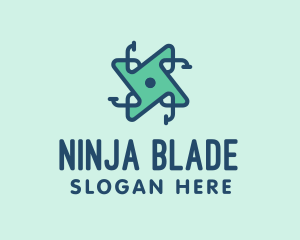 Ninja Star Windmill logo design