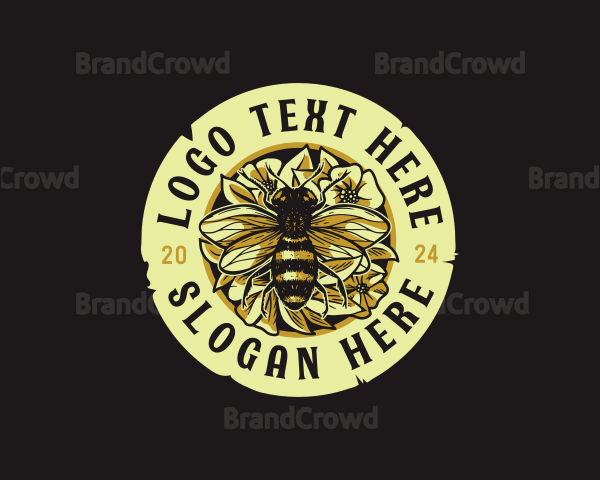 Honey Bee Floral Logo