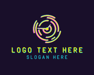 Color - Neon Clock Time logo design