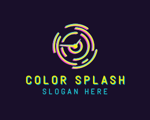 Neon Clock Time logo design