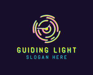 Neon Clock Time logo design