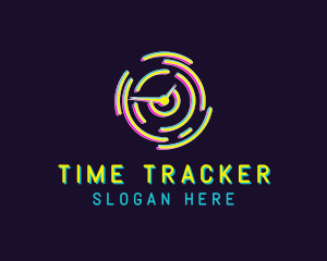 Neon Clock Time logo design