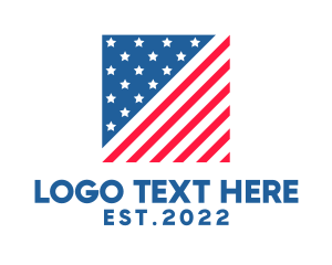 Citizen - USA American Flag Square logo design