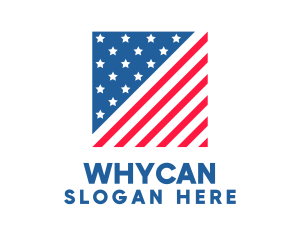 USA American Flag Square Logo