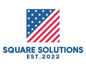 USA American Flag Square logo design