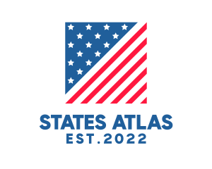 USA American Flag Square logo design